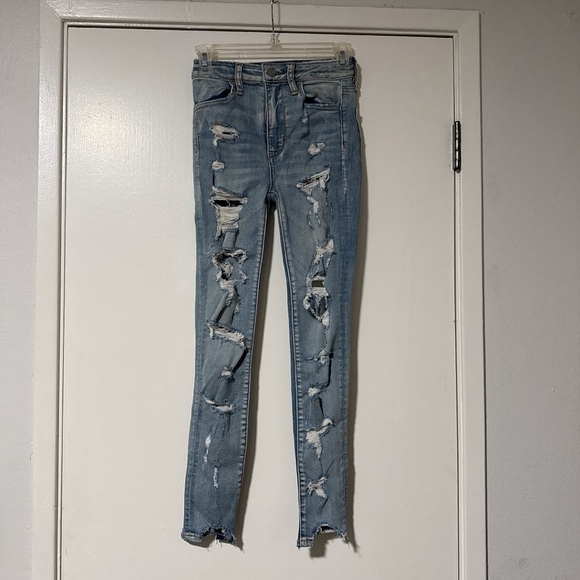 American Eagle Outfitters Denim - American Eagle Outfitters Distressed Blue Skinny Jeans